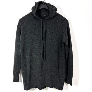 Uniqlo Wool Blend Hooded  Sweater Unisex Medium Dark Gray Long Sleeve‎ Lounge